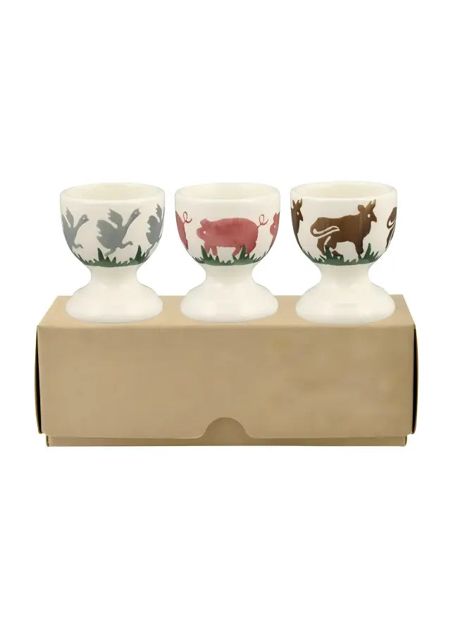 Farmyard Set Of 3 Egg Cups Boxed