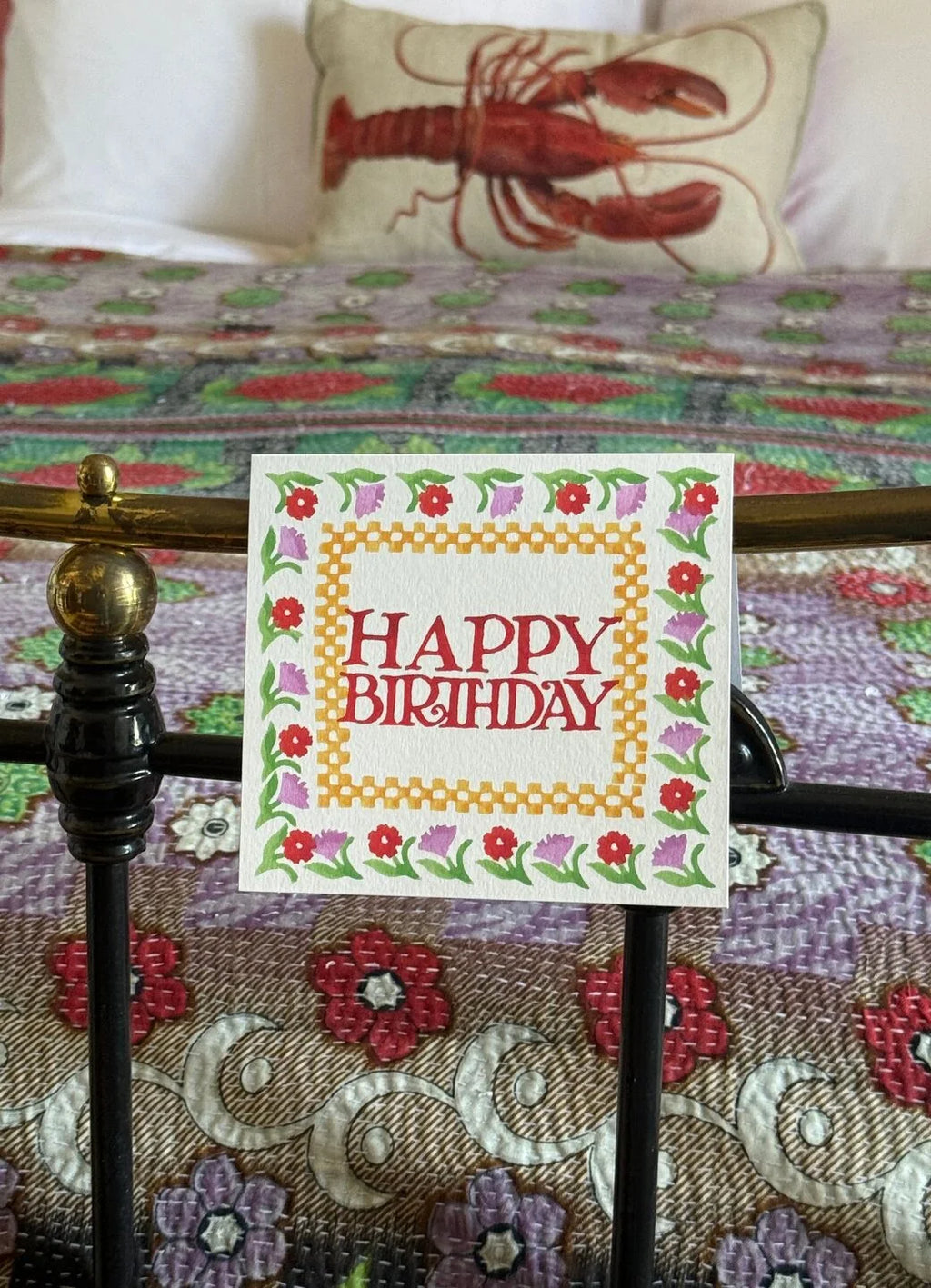 Wild Sponge Flowers Birthday Card