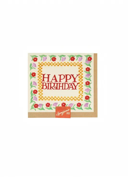 Wild Sponge Flowers Birthday Card